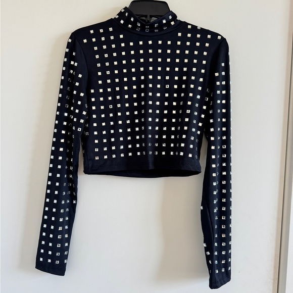 NWT Forever 21 Women's Rhinestone Cropped Sweater Top S - Picture 3 of 11